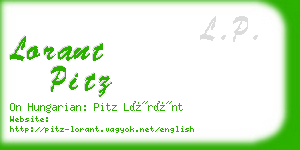 lorant pitz business card